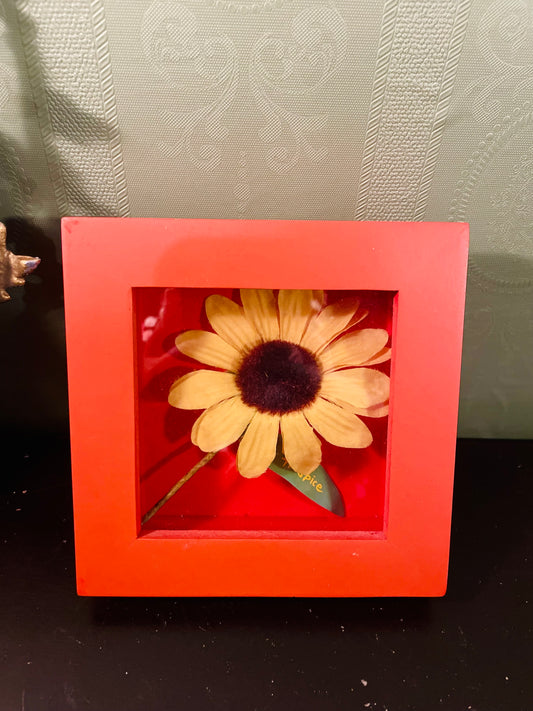 Orange Floral Wall Frame Decorative Art Frame