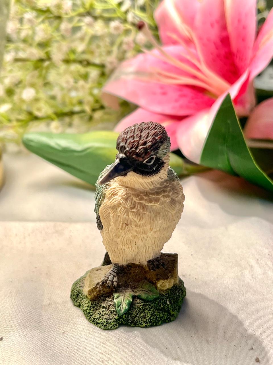 Vintage Bird Figurine on Branch 8 cm