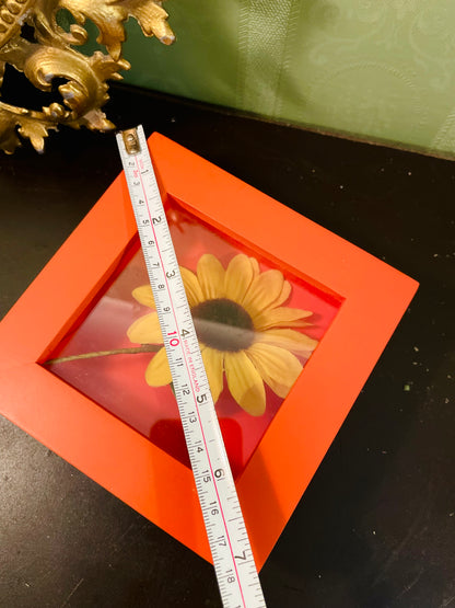 Orange Floral Wall Frame Decorative Art Frame