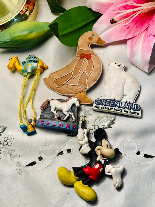Fridge Magnet 5-Piece Travel & Character Souvenir Decor Set Iceland Greenland