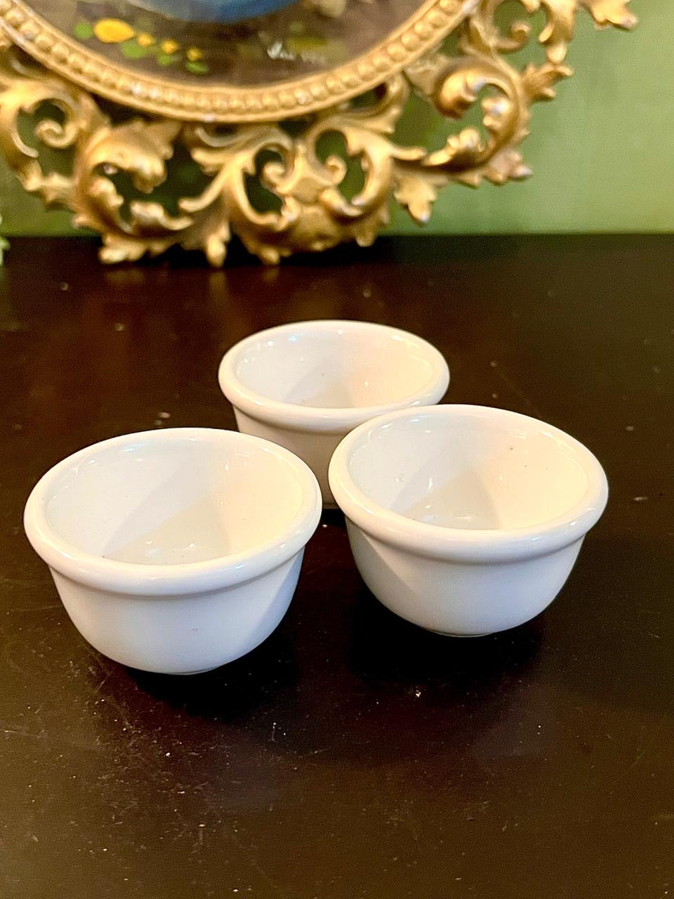 White Porcelain Mini Ramekin Bowls Set of 3