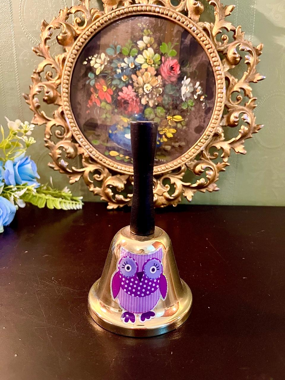 Gold Owl Decorative Hand Bell