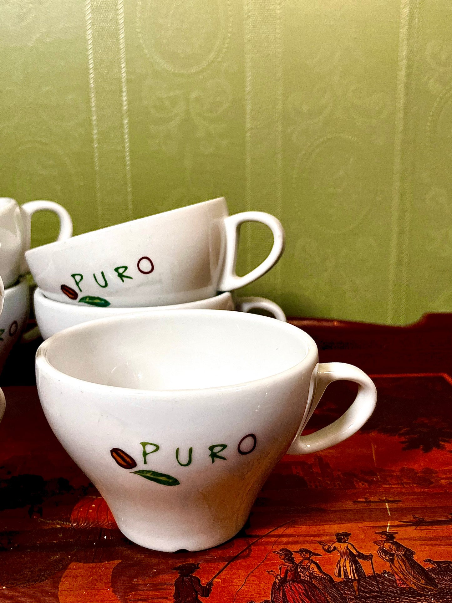 Set of 8 Puro Miko Coffee Tulip 28 White Ceramic Cappuccino Cups – Costa Verde