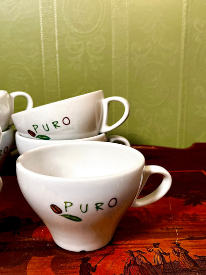 Set of 8 Puro Miko Coffee Tulip 28 White Ceramic Cappuccino Cups – Costa Verde