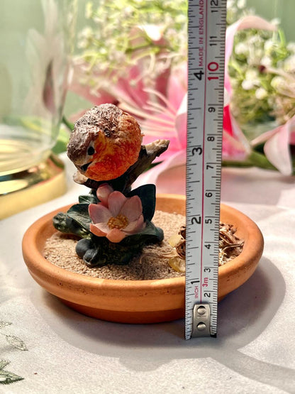 Robin Bird Floral Miniature Figurine 8cm - 1 Piece