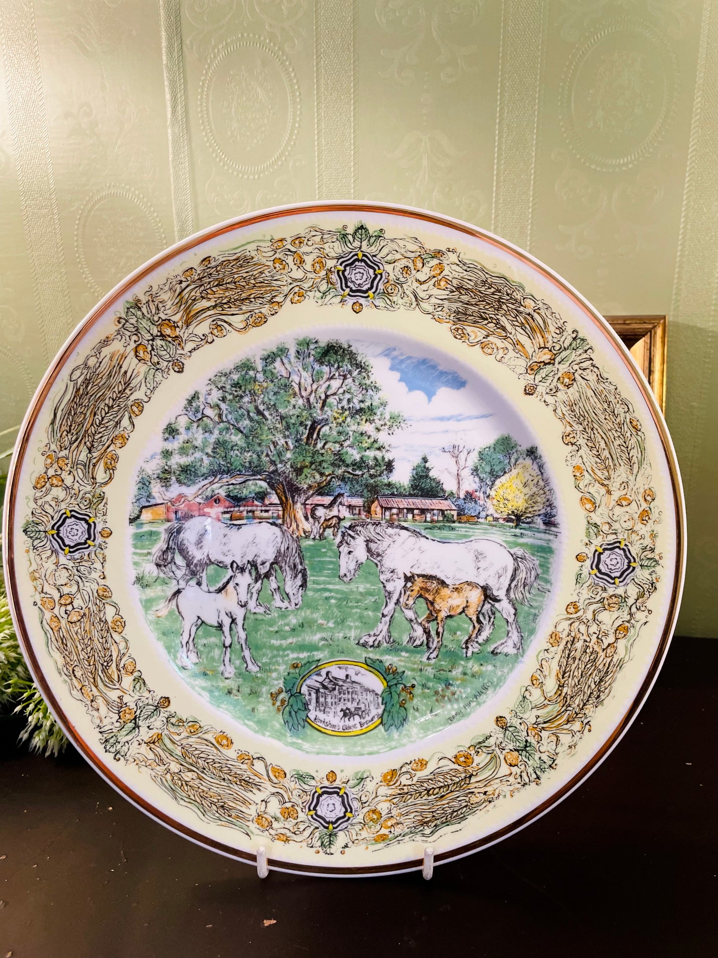 Samuel Smith Mare & Foal Collector Plate 10.5 Inch Vintage