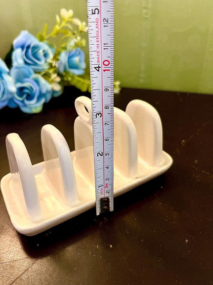 Vintage White Ceramic Toast Rack 5 Slot Holder