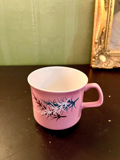 Pink Vintage Floral Tea Cup – Retro Ceramic Cup