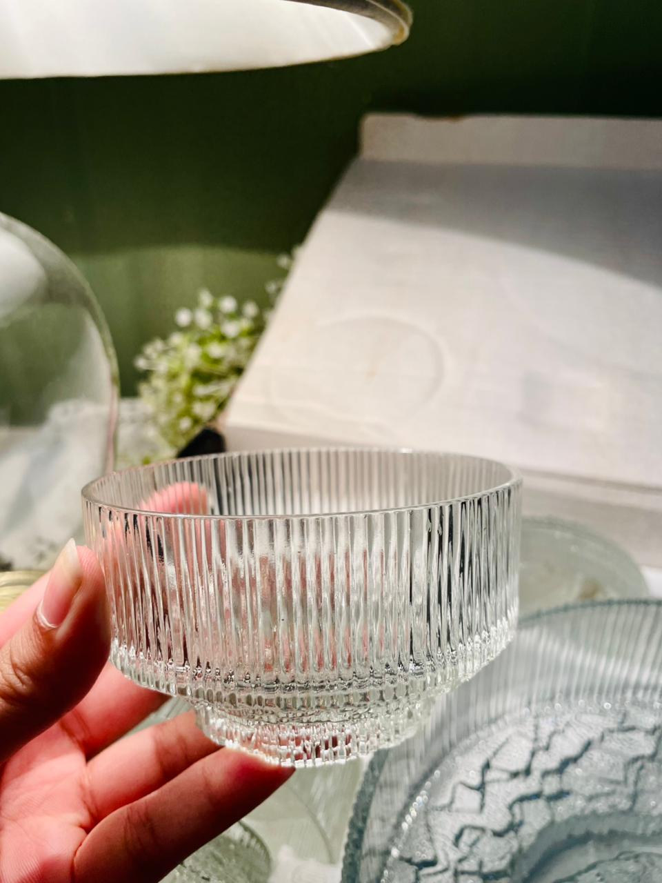 Ravenhead Topaz Crystal 7 Bowl Set – Clear Ribbed
