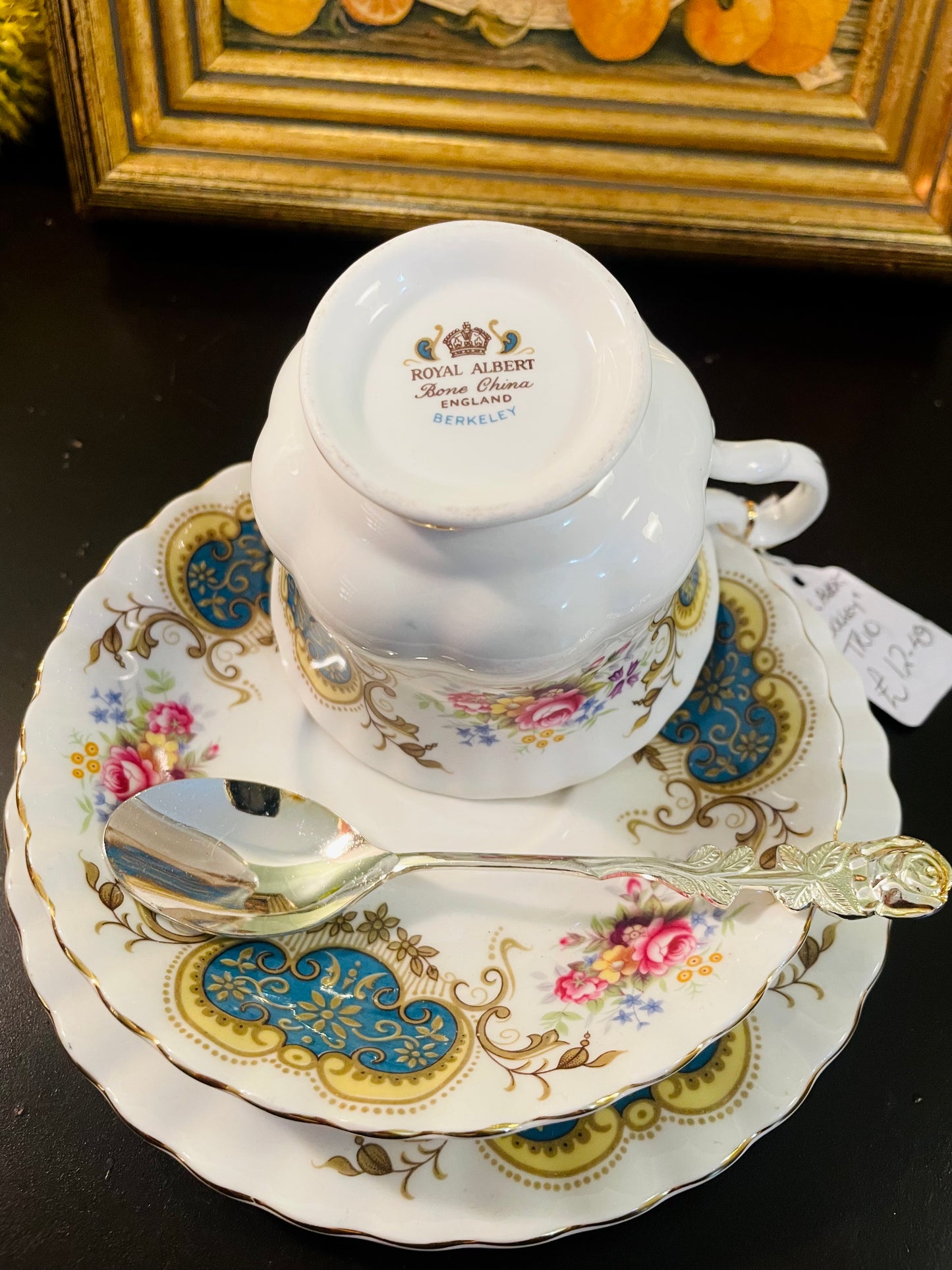 Vintage Royal Albert Berkeley Bone China Trio with Spoon