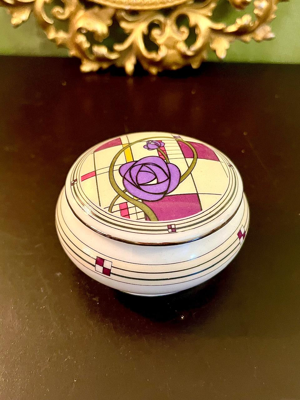 Vintage Round Ceramic Box