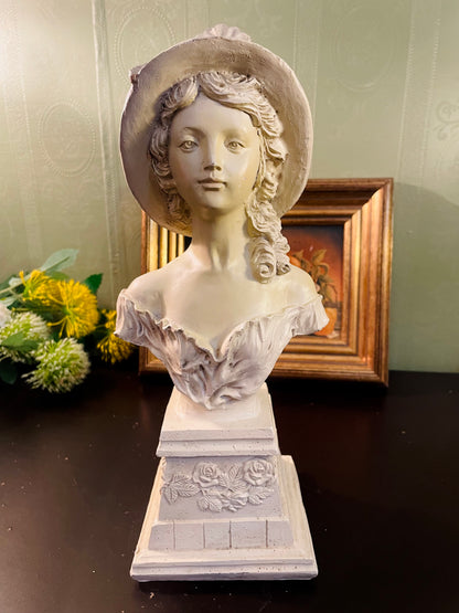 Antique Victorian Lady Bust Sculpture – 28 cm