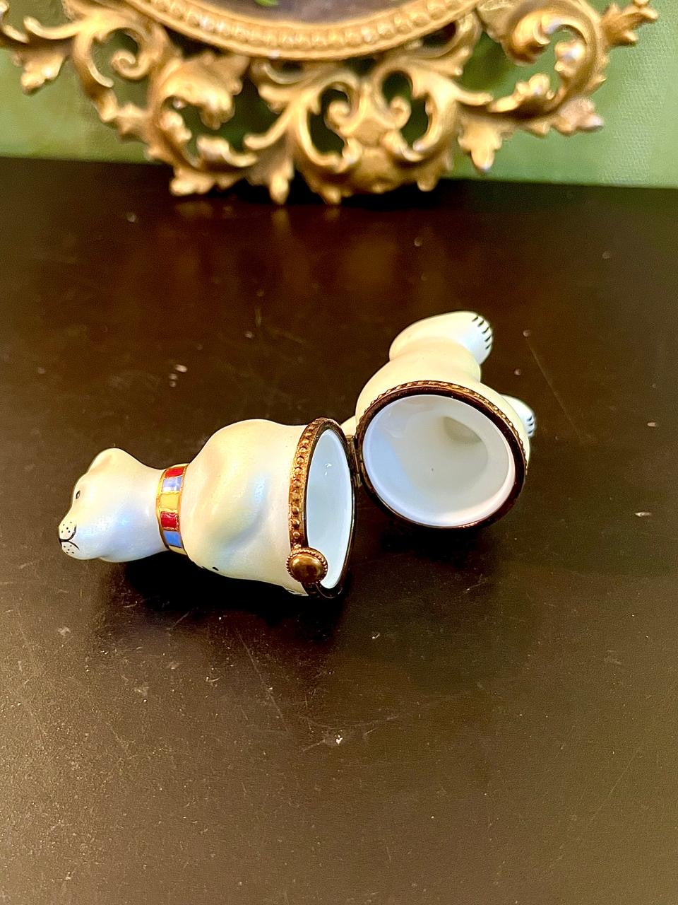 Polar Bear Ceramic Trinket Box Figurine