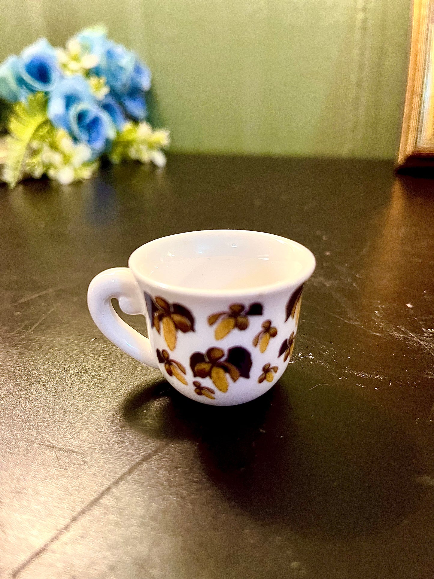Vintage Mini Floral Porcelain Cup – 1.5 Inch