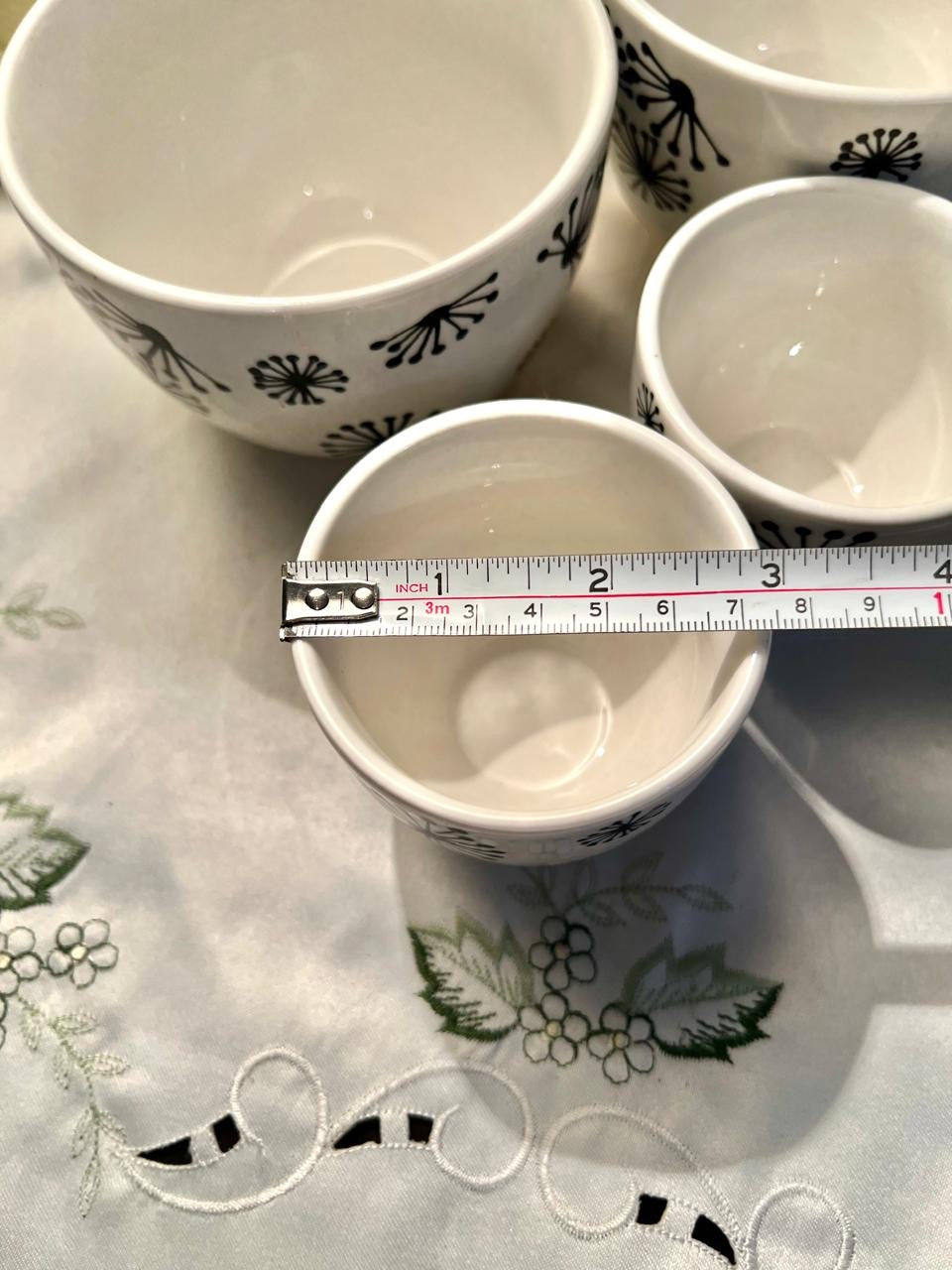 La Redoute Black Floral Ceramic Bowls Set of 4