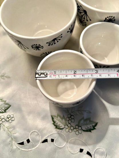 La Redoute Black Floral Ceramic Bowls Set of 4