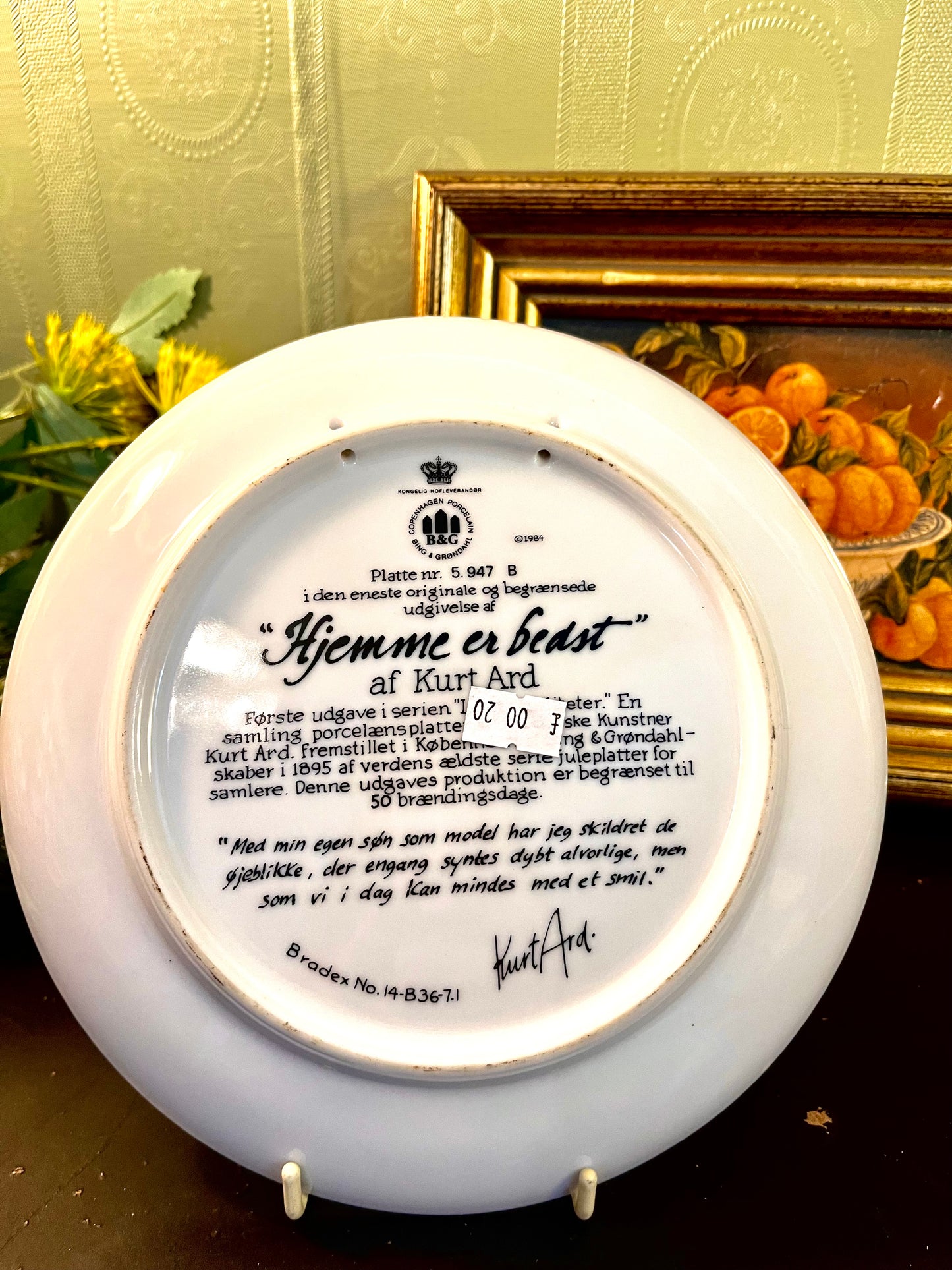 Kurt Ard Hjemme Er Bedst Collector Plate 20 cm