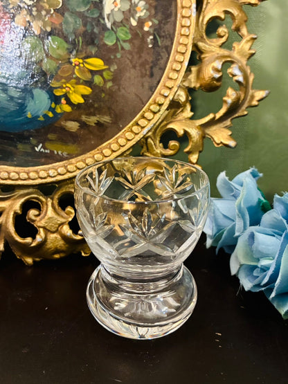 Vintage Clear Cut Crystal Footed Dessert Bowl