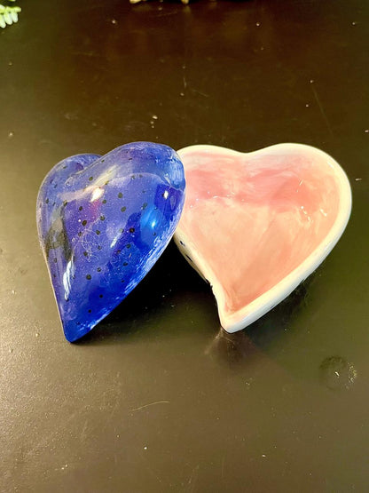 Heart Shaped Ceramic Trinket box with lid