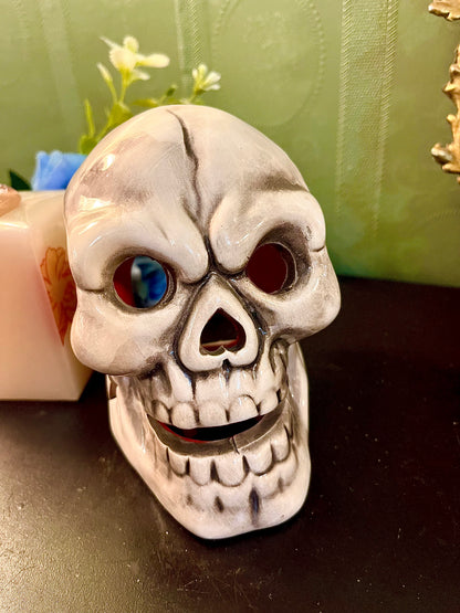 Ceramic Skull Tealight Candle Holder