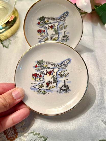 Trinidad & Tobago Souvenir Wall Plates Set of 2 10 cm
