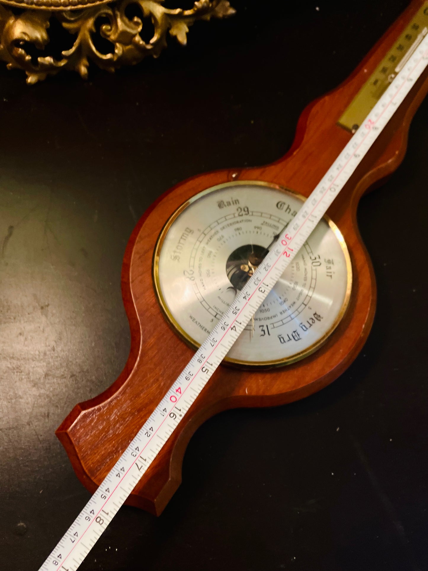 Vintage Weathermaster Wooden Barometer Thermometer