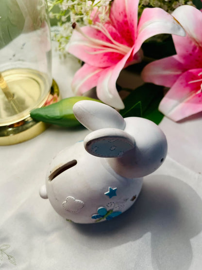 Vintage White Rabbit Money Bank, Approx. 12 cm