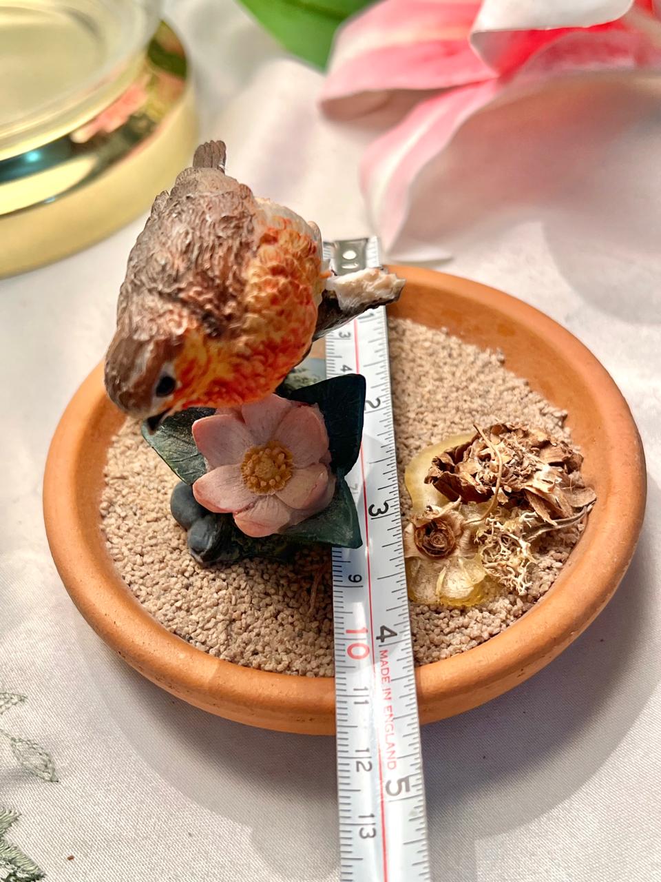 Robin Bird Floral Miniature Figurine 8cm - 1 Piece