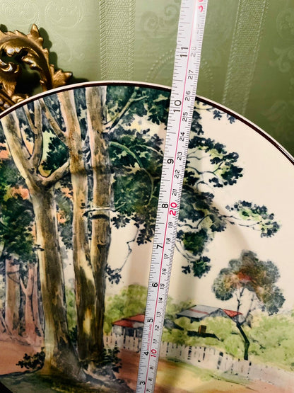 Vintage Royal Doulton English Porcelain Scenic Plate – Countryside Tree Design