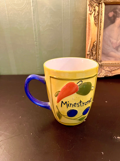 Hand Painted Minestrone Soup Ceramic Coffee Mug 12cm