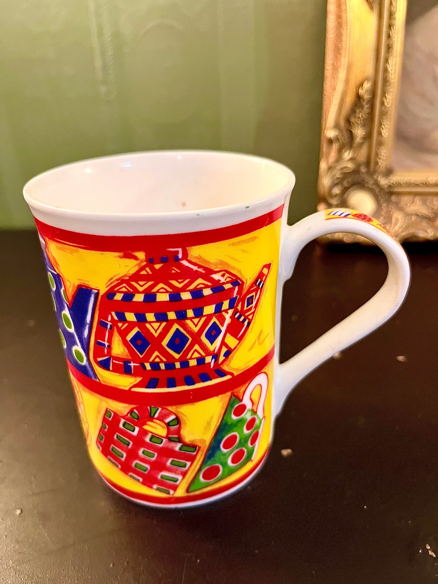 Colorful Teapot Ceramic Coffee Mug 4 Inch
