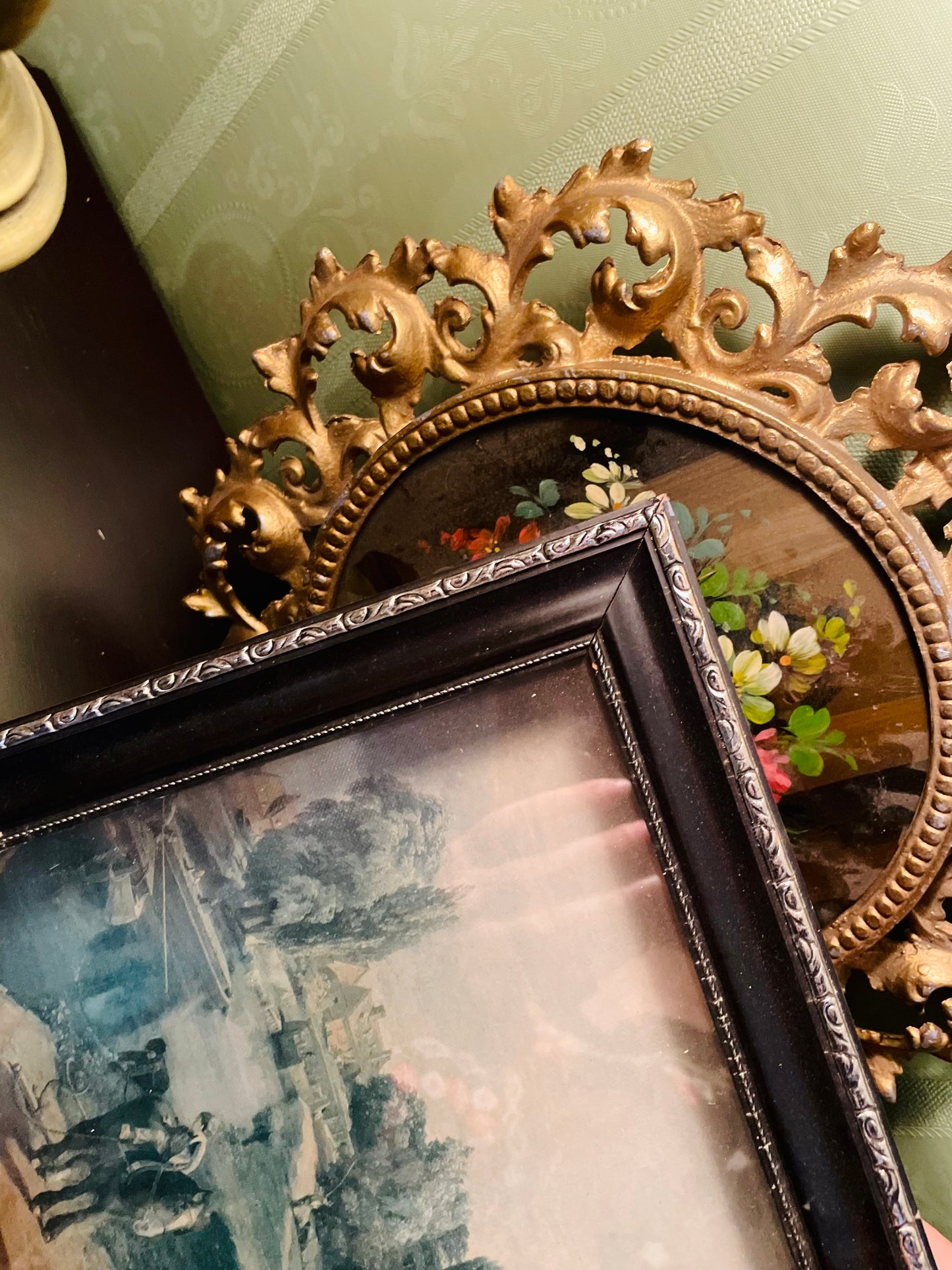 RARE FIND Lefming Picture Wall Clock 24 Inch Landscape Frame