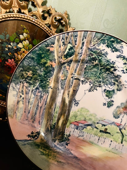 Vintage Royal Doulton English Porcelain Scenic Plate – Countryside Tree Design