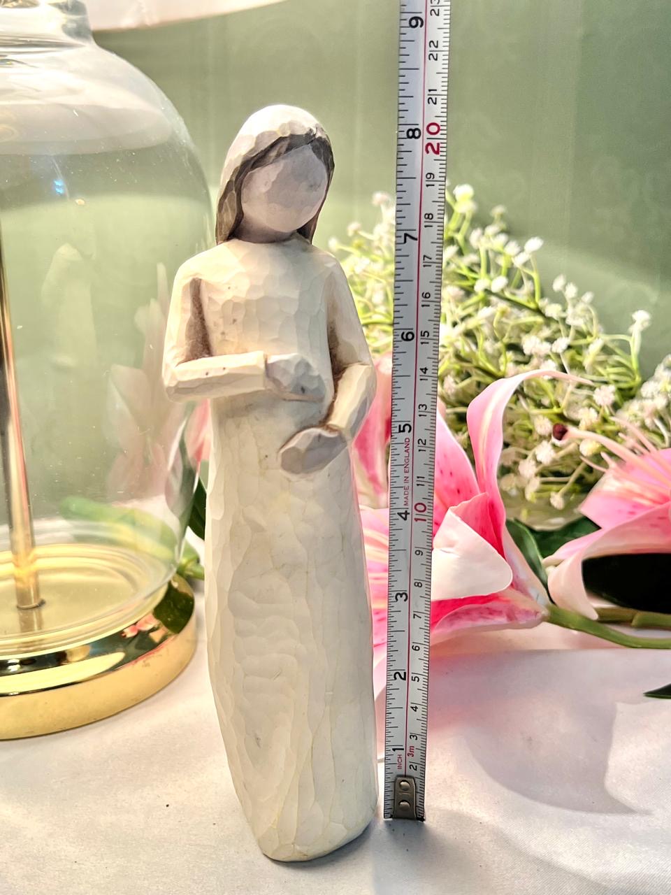 Standing Woman Figurine Neutral Sculptural Decor 20cm