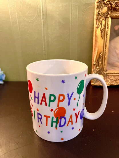 Happy Birthday Ceramic Mug – Colourful Balloon Coffee Cup
