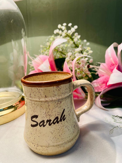 Prinknash Pottery Sarah Mug Beige Brown 10 cm