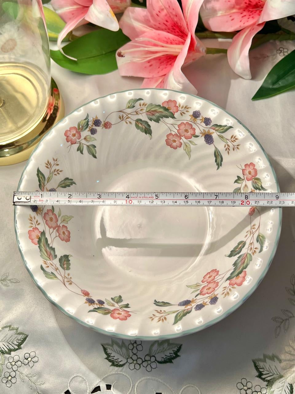 BHS Victorian Rose Floral Serving Bowl 9 in Made in Britain