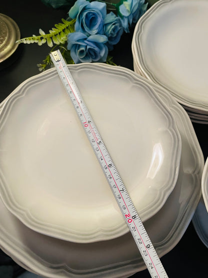 Vitramik Oxford Grey Rim Dinnerware Set For Six