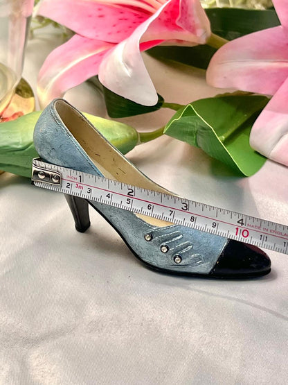 Vintage Blue High Heel Shoe Figurine Approx. 4.5 in