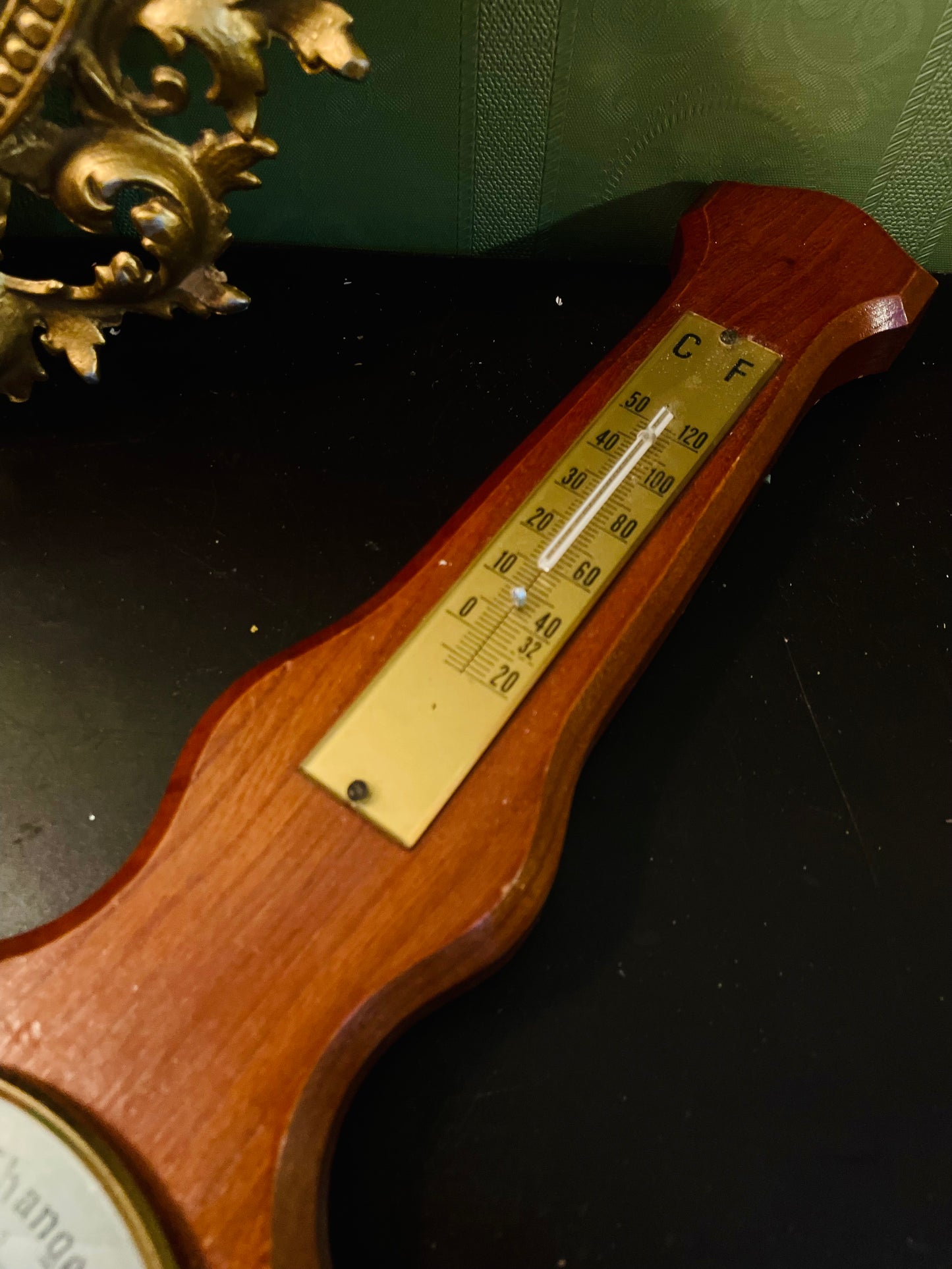 Vintage Weathermaster Wooden Barometer Thermometer