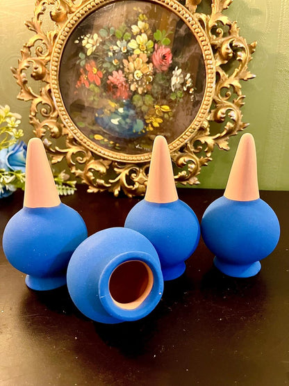 Blue Bulb Shaped Decorative Figurines Set of 4