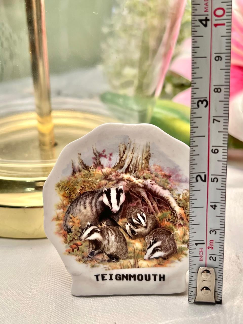 Vintage Teignmouth Badger Ceramic Ornament 3 in