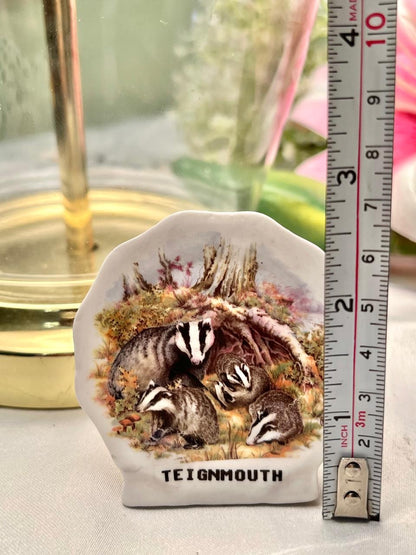 Vintage Teignmouth Badger Ceramic Ornament 3 in