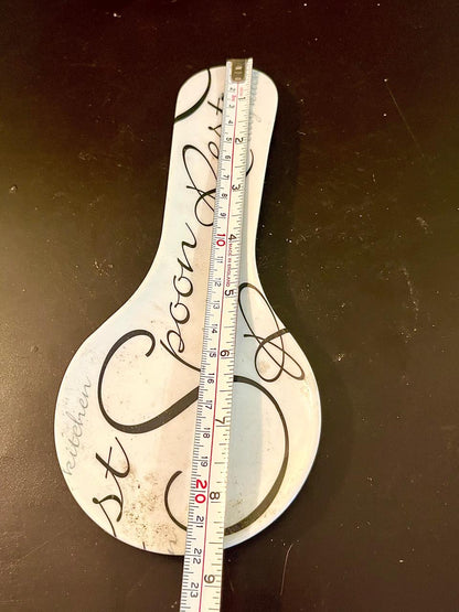 Modern Script Ceramic Spoon Rest