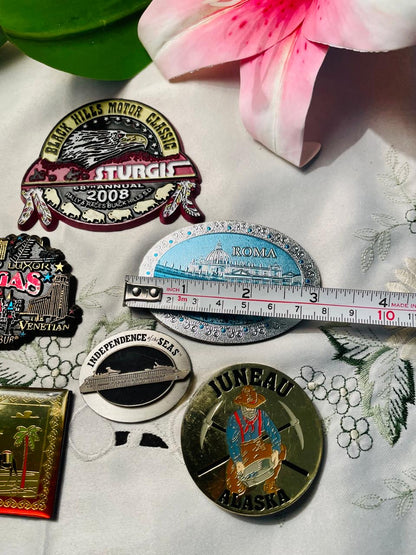 Fridge Magnet 6-Piece Travel Souvenir Decor Set Las Vegas Rome & More