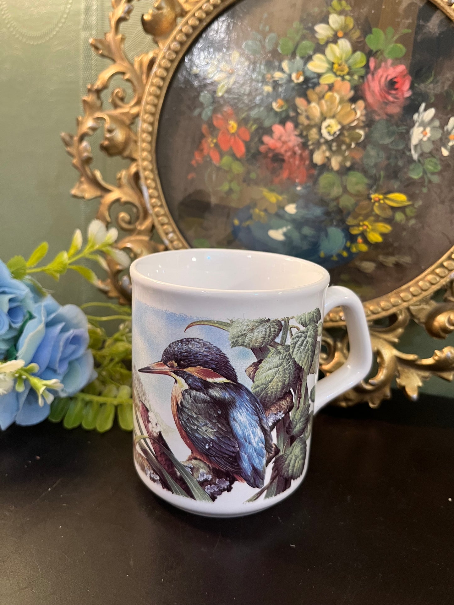 Vintage Kingfisher Bird Ceramic Mug