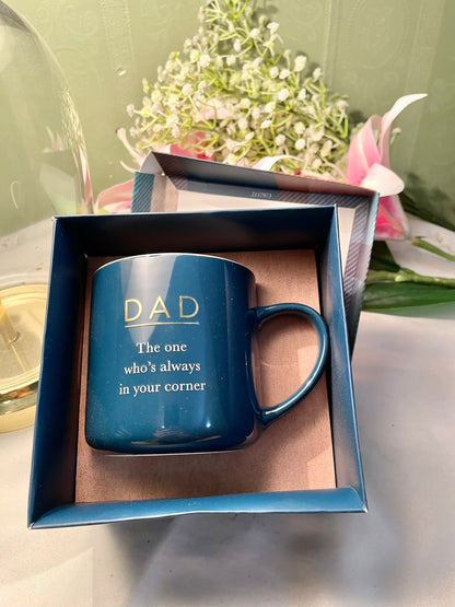 Dad Navy Ceramic Gift Mug with Presentation Box 10 cm