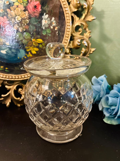 Vintage Clear Cut Crystal Lidded Sugar Jar