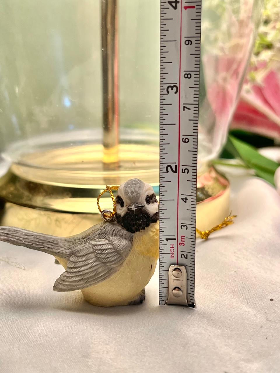 Grey Yellow Bird Hanging Figurine 4.5cm - 1 Piece