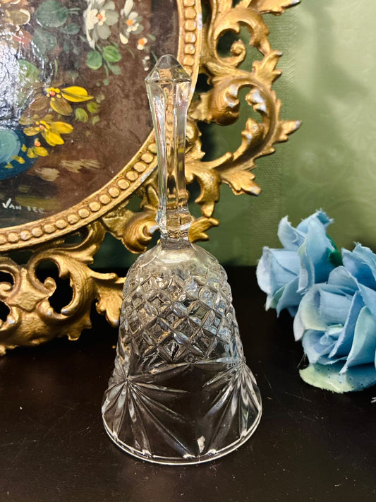 Vintage Clear Cut Glass Decorative Bell